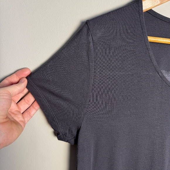 LNBF Terrera Women's Lightweight Cap Sleeve Scoop Neck T-Shirt Blouse Gray XL - Picture 3 of 11